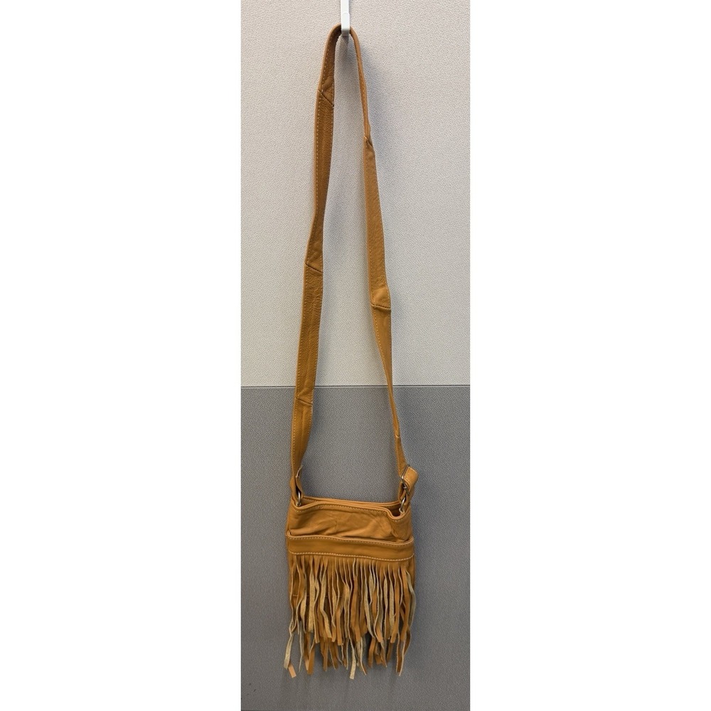 Brown Leather Shoulder Cowboy Bag Crossbody Fringe Purse Country